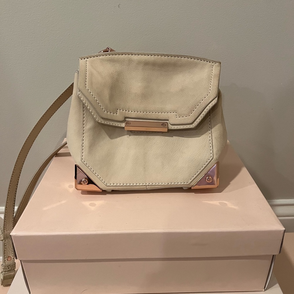 Small white and rose gold Alexander Wang bag